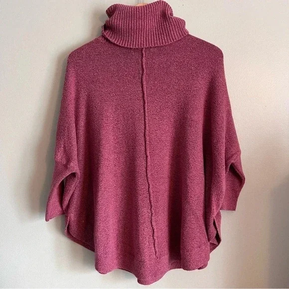 LOFT Shirttail Cowlneck Poncho Sweater Size Medium - Picture 3 of 7